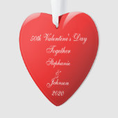 50e Valentijnsdag samen Names Heart Red Ornament (voorkant)