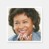 50e van de verjaardagspartij fotoscriptvrouw servet (Voorkant)