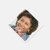 50e van de verjaardagspartij fotoscriptvrouw servet (Hoek)