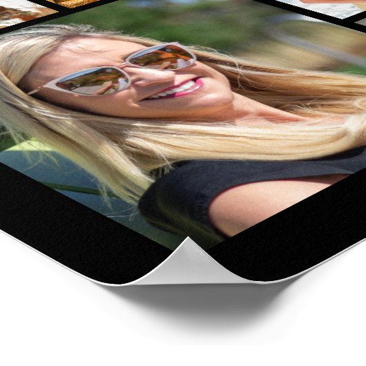 50e verjaardag 100 foto's zwart goud juichen voor  poster (Hoek)