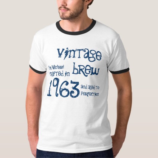 50e verjaardag 1963 of om het even welk  jaartal B T-shirt (Voorkant)