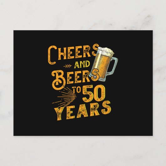 50e verjaardag 1970 kaas en bier tot 50 jaar briefkaart (Voorkant)