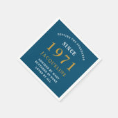 50e verjaardag 1971 blauw goud voor haar persoonli servet (Hoek)