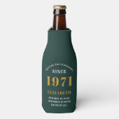 50e verjaardag 1971 Green Gold voor haar persoonli Flesjeskoeler (Fles Voorkant)