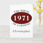 50e verjaardag 1971 Legend Creëer Your Own Retro Kaart (Gele Bloem)