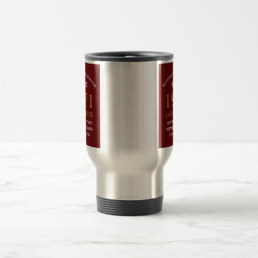 50e verjaardag 1971 rood goud voor haar persoonlij reisbeker (Center)