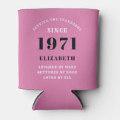 50e verjaardag 1971 roze zwart voor haar persoonli blikjeskoeler (Voorkant)