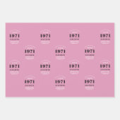 50e verjaardag 1971 roze zwart voor haar persoonli inpakpapier vel (Voorkant 3)