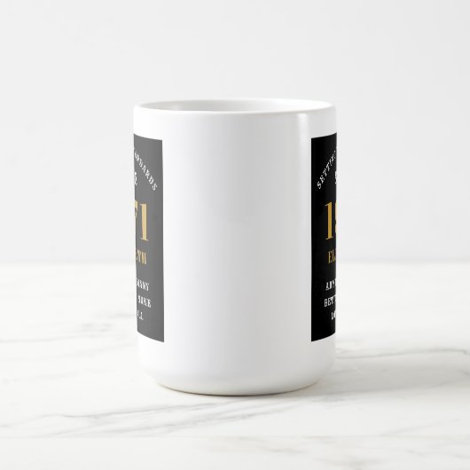 50e verjaardag 1971 zwart goud voor haar persoonli koffiemok (Center)