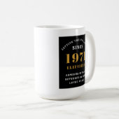 50e verjaardag 1971 zwart goud voor haar persoonli koffiemok (Voorkant rechts)