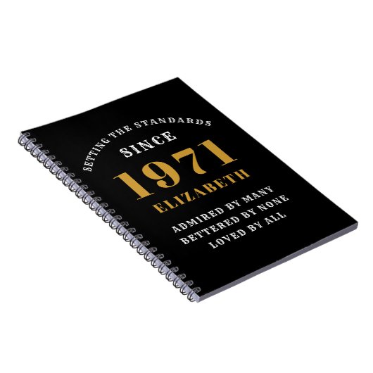 50e verjaardag 1971 zwart goud voor haar persoonli notitieboek (Rechterzijde)