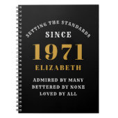 50e verjaardag 1971 zwart goud voor haar persoonli notitieboek (Voorkant)
