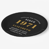 50e verjaardag 1971 zwart goud voor haar persoonli papieren bordje (Gekanteld)