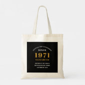 50e verjaardag 1971 zwart goud voor haar persoonli tote bag (Achterkant)