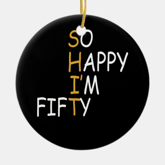 50e verjaardag 1972 50 jaar oud zo gelukkig ik 50 keramisch ornament (Voorkant)