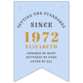 50e verjaardag 1972 Blue Gold Name Vlaggetjes (Eerste vlag)