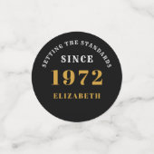 50e verjaardag 1972 Elegant Black Gold Chic Elegan Confetti (Kleine voorkant)