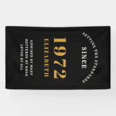 50e verjaardag 1972 Elegant Chic Gold Black Spandoek (Horizontaal)
