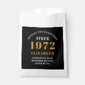 50e verjaardag 1972 Elegant Gold Black Chic Bedankzakje (Voorkant)