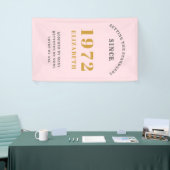 50e verjaardag 1972 Elegant Gold Pink Grey Spandoek (Beurs)