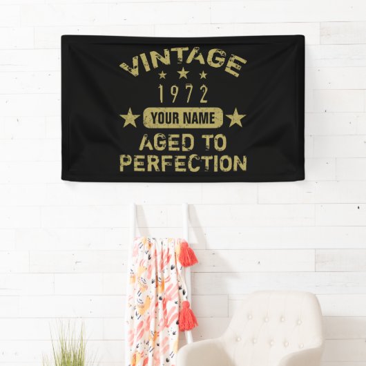 50e verjaardag 1972 Jouw naam toevoegen Spandoek (Insitu)