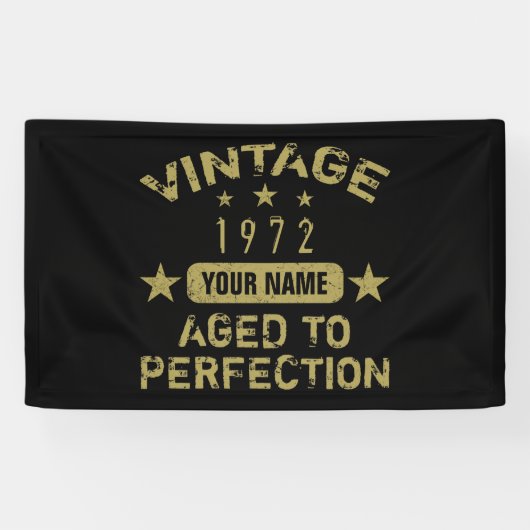 50e verjaardag 1972 Jouw naam toevoegen Spandoek (Horizontaal)