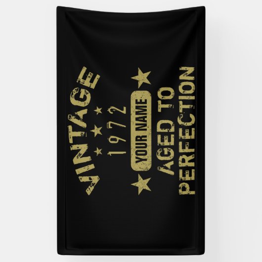 50e verjaardag 1972 Jouw naam toevoegen Spandoek (Verticaal)