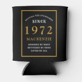 50e verjaardag 1972 Naam Elegant Chic Black Gold Blikjeskoeler (Voorkant)