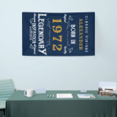 50e verjaardag 1972 Voeg de naam Blue Gold Legenda Spandoek (Beurs)