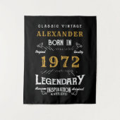 50e verjaardag 1972 Voeg de naam Legendary Black G Wandkleed (Voorkant)