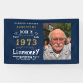 50e verjaardag 1973 Legendary Blue and Gold Spandoek (Horizontaal)