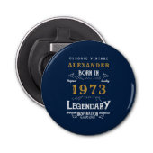 50e verjaardag 1973 Legendary Blue Gold Button Flesopener (Voorkant)