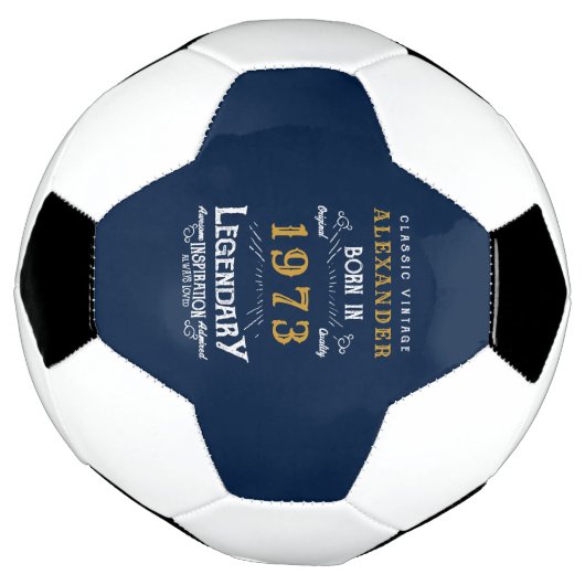 50e verjaardag 1973 Monogram naam Legendary Voetbal (Gedraaid)