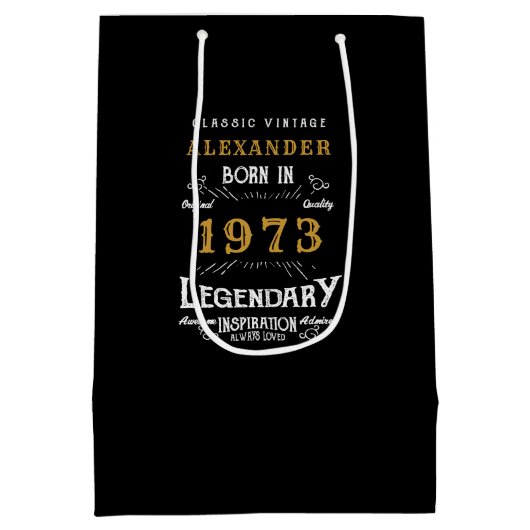 50e verjaardag 1973 Naam wettige vader toevoegen Medium Cadeauzakje (Achterkant)