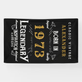 50e verjaardag 1973 Voeg de naam Black Gold Legend Spandoek (Horizontaal)