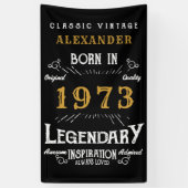 50e verjaardag 1973 Voeg de naam Black Gold Legend Spandoek (Verticaal)