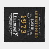 50e verjaardag 1973 Voeg de naam Legendary Black G Fleece Deken (Voorkant (Horizontaal))