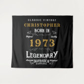 50e verjaardag 1973 Voeg de naam Legendary Black G Wandkleed (Voorkant (horizontaal))