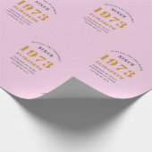 50e verjaardag 1973 Voeg de naam Roze grijs toe Cadeaupapier (Hoek)