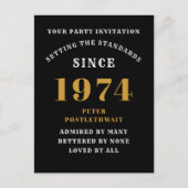 50e verjaardag 1974 Black Gold uitnodiging (Voorkant)