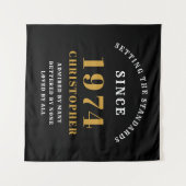 50e verjaardag 1974 Elegant Zwart Goud Chic Wandkleed