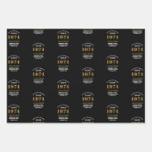 50e verjaardag 1974 Zwart Goud Chique Elegant Inpakpapier Vel (Voorkant 2)