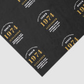 50e verjaardag 1974 Zwart Goud Chique Elegant Tissuepapier (Detail)