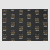 50e verjaardag 1974 Zwart Goud Chique Elegant Tissuepapier (Voorkant)