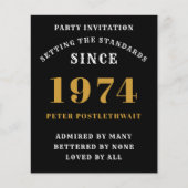 50e verjaardag 1974 zwart goud gepersonaliseerd vo flyer (Voorkant)