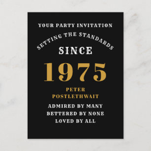 50e verjaardag 1975 Zwart Goud Briefkaart