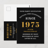 50e verjaardag 1975 Zwart Goud Briefkaart (Voorkant / Achterkant)