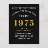 50e verjaardag 1975 Zwart Goud Briefkaart (Voorkant)