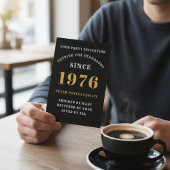 50e verjaardag 1975 Zwart goud gepersonaliseerd vo Kaart