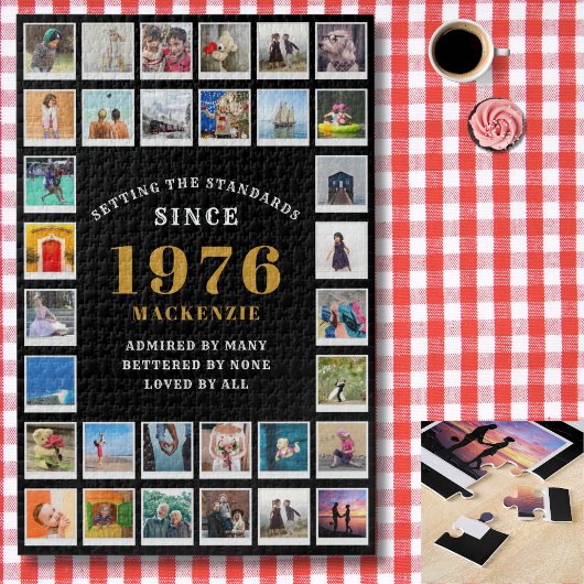 50e verjaardag 1976 familieherinneringen fotocolla legpuzzel